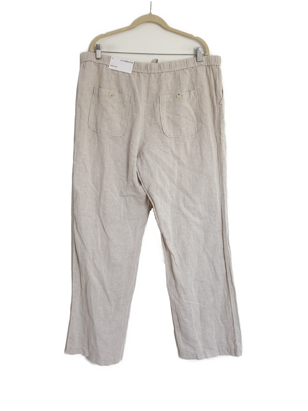 Liz Claiborne Linen Blend Wide Leg Pants Flax Size XL NWT - Picture 6 of 6
